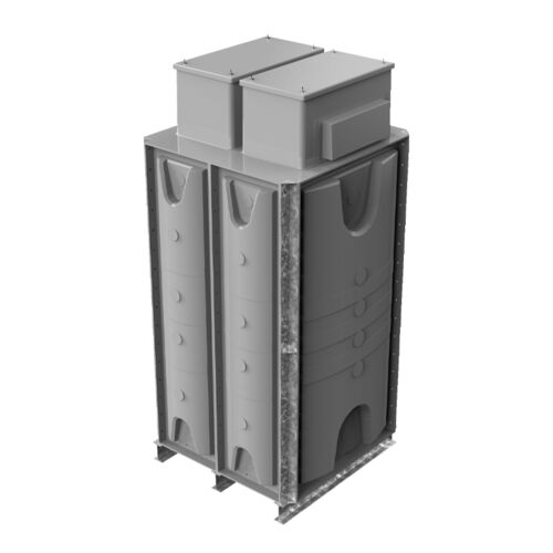 PW.1X1X2.IFB.DIV.AB(0.5+0.5) - 2000 LITRE SECTIONAL WATER TANK, INTERNALLY FLANGED BASE (IFB) C/W FVH