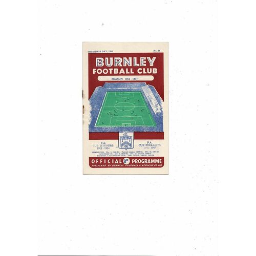 1956/57 Burnley v Preston North End Football Programme