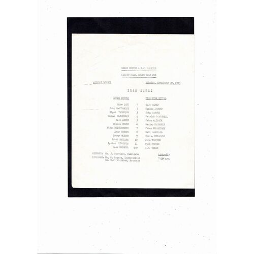 1983/84 Leeds United v Newcastle United Central League Football Programme