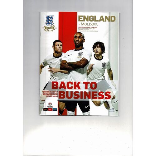 2013 England v Moldova Football Programme