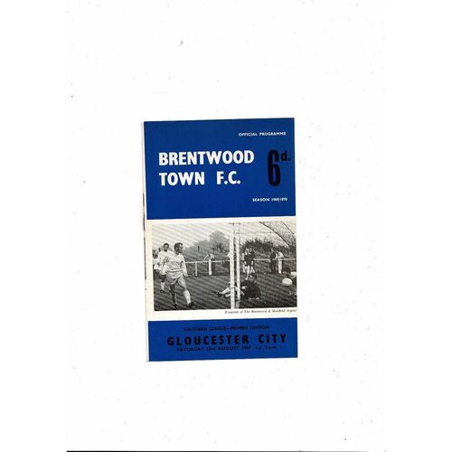 1969/70 Brentwood Town v Gloucester City Football Programme