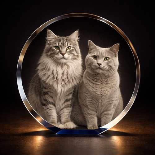 Super Ocean Blue Circle 3D Crystal Photo Gift