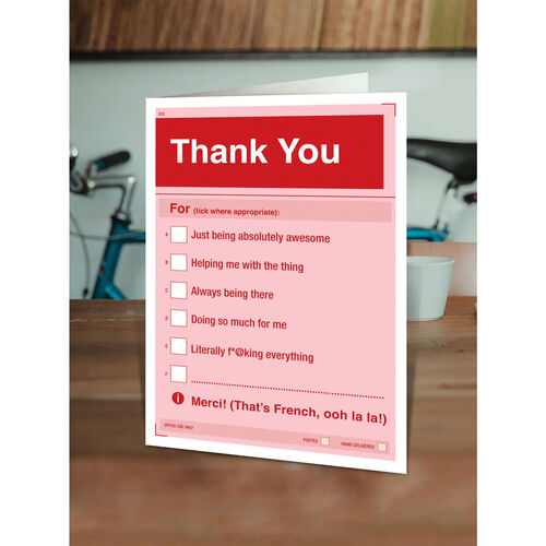 Sale Funny Thank You (Form) Card