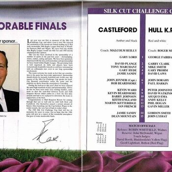 1986 Castleford v Hull Kingston Rovers Rugby League Challenge Cup Final Programme