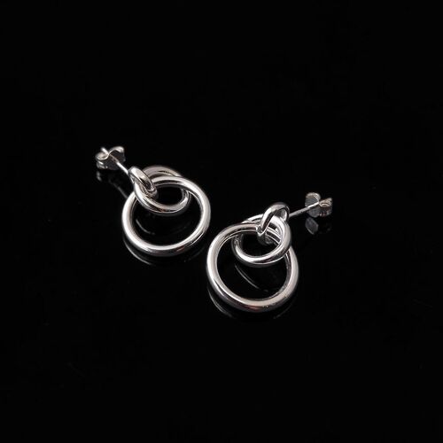 Interlocking circular drop earrings
