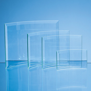 Jade Glass Bevelled Crescent (13.5cm x 19cm)