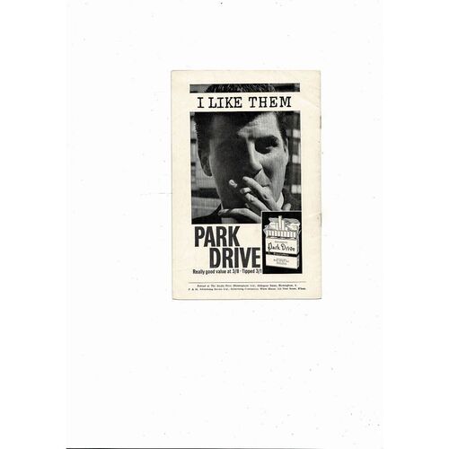 1964/65 Birmingham City v Fulham Football Programme
