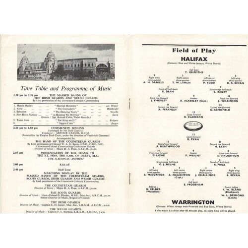 1954 Halifax v Warrington (24/04/1954) Rugby League Challenge Cup Final Programme