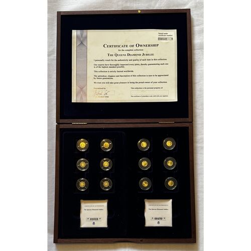 The Queens Diamond jubilee gold proof coin set