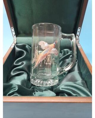 American Stein glass with Pheasant image