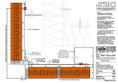 System Drawings | jamesandtaylor limited | Terracotta Tile Facade | Facing Brick System | Facade Metal