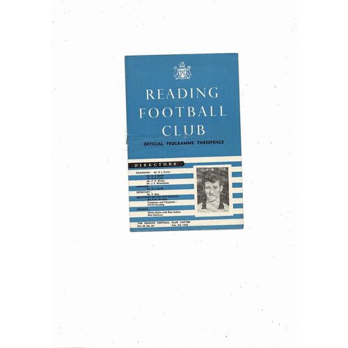 1954/55 Reading v Leyton Orient Football Programme