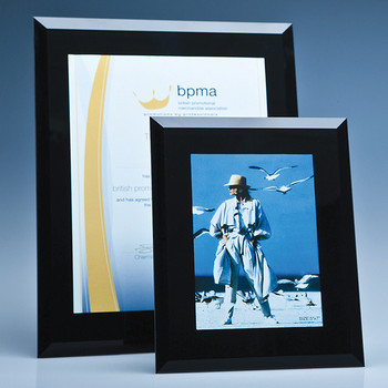Black Surround Glass Frame for Photo or Certificate A4 Size