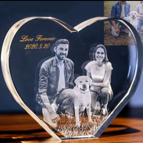 The Beautiful 3D Tiree 10x10x3cm Pure Crystal Heart