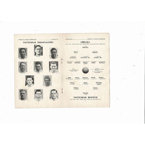 1953/54 Chelsea v Tottenham Hotspur Football Programme