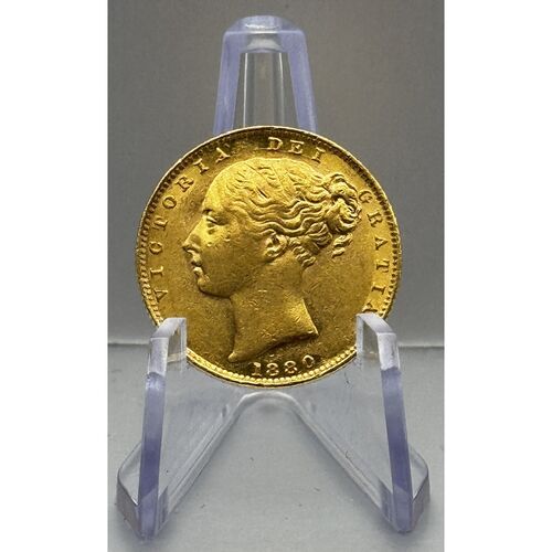 1880 Queen Victoria shield back full gold sovereign