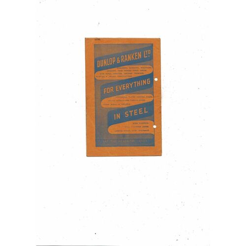 1959/60 Leeds United v West Bromwich Albion Football Programme