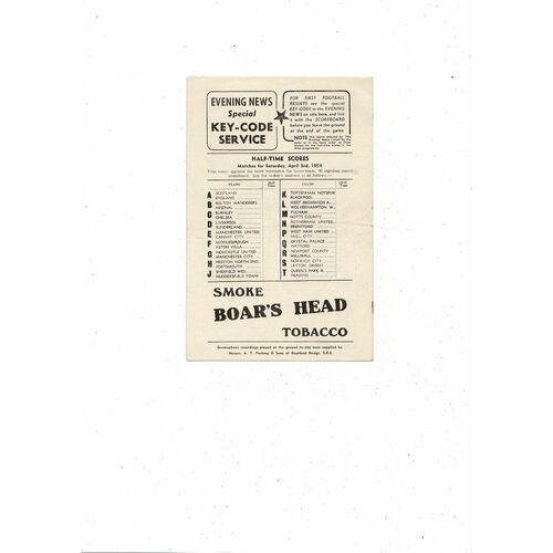 1953/54 Charlton Athletic v Sheffield United Football Programme