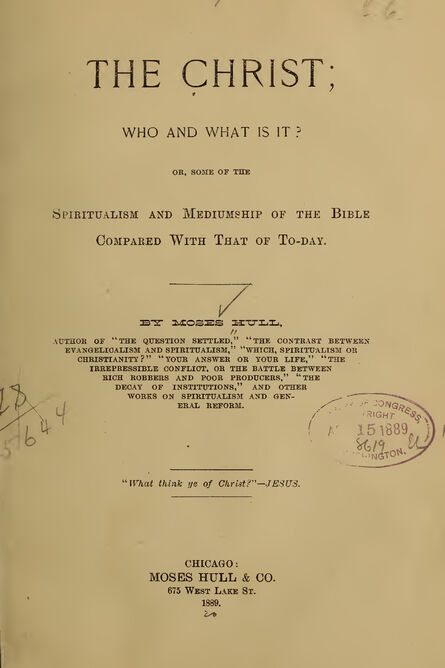 1889 | The Christ; Who and What is it?