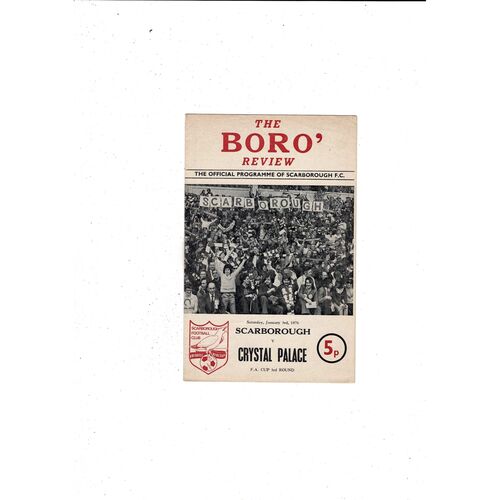 Scarborough v Crystal Palace FA Cup Football Programme 1975/76