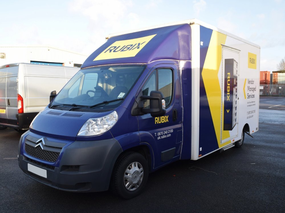 Full branded vehicle wrap on a Citroen Relay exhibition van.
