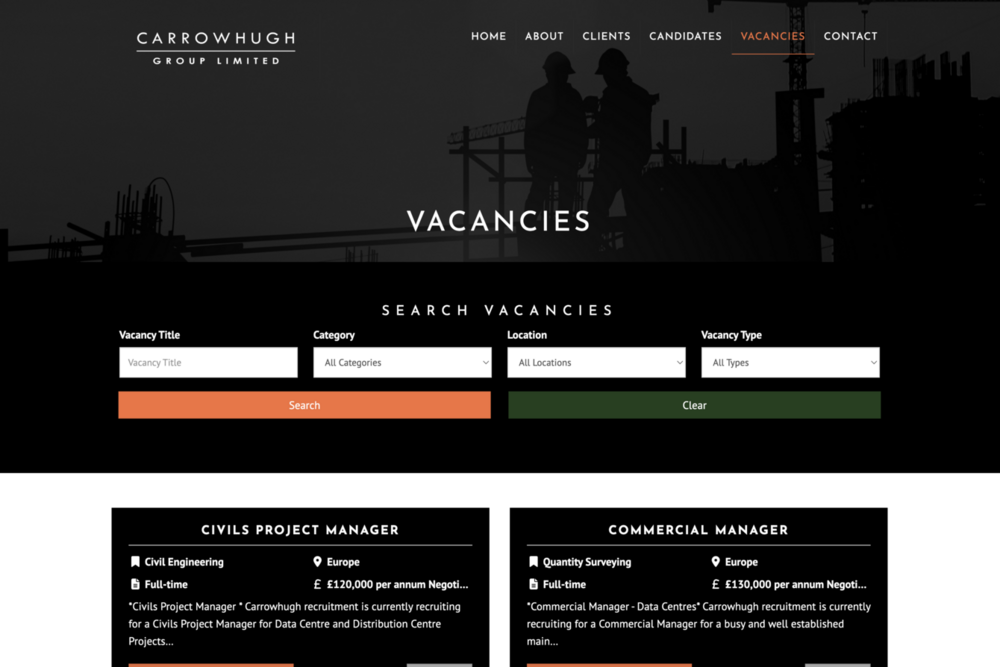Recruitment webfactory website design.