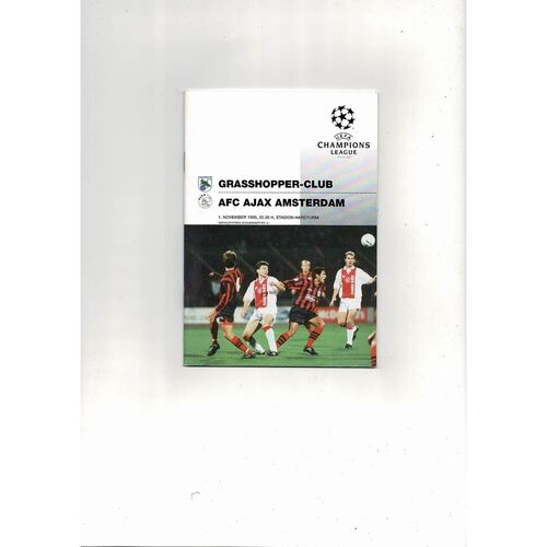 Grasshoppers v Ajax UEFA Champions League Football Programme 1995/96