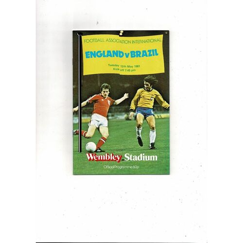 1981 England v Brazil Football Programme