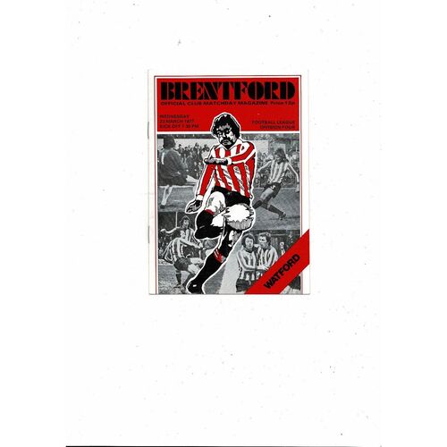 1976/77 Brentford v Watford Football Programme