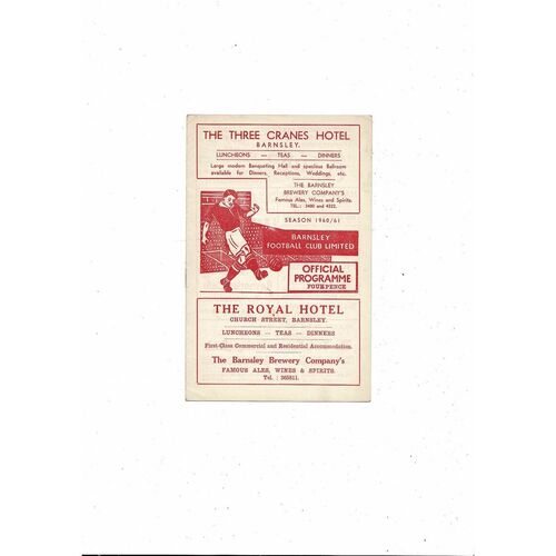 1960/61 Barnsley v Reading Football Programme