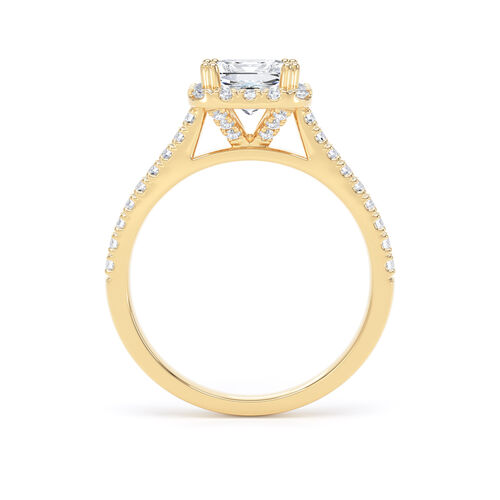 Princess cut halo with claw settings