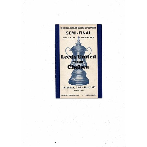1967 Leeds United v Chelsea FA Cup Semi Final Football Programme @ Aston Villa