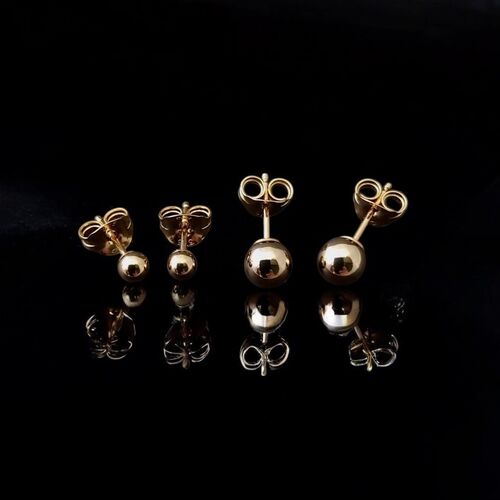 9ct yellow gold 5mm ball studs