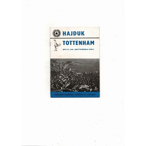 Hajduk Split v Tottenham Hotspur European Cup Winners Cup Programme 1967/68