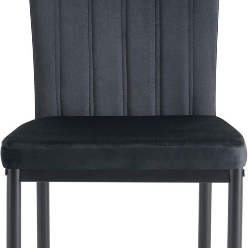 mcc direct Dining Chairs, Velvet High Back Kitchen Chairs with Upholstered Soft Seat and Metal Legs for Home, Office, Dining and Reception - Elle