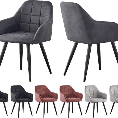 mcc direct 2x Faux Matte Suede Leather Dining Chairs Accent Chairs home & restaurants Adrian