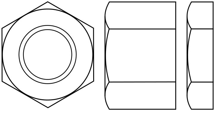 Single chamfered (or SC) style Full and Lock Nuts