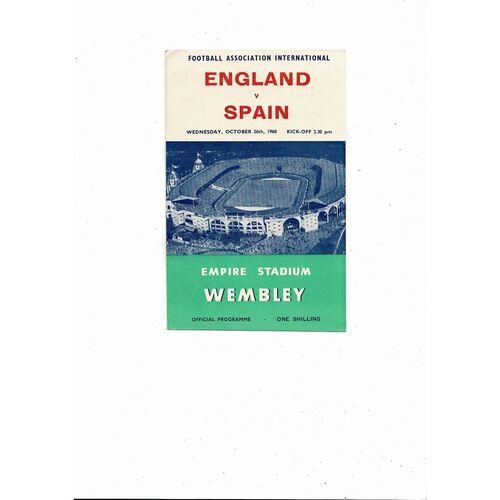 1960 England v Spain Football Programme