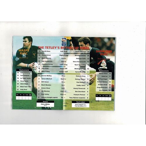 1998 Saracens v Wasps Tetley's Bitter Cup Final Rugby Union Programme
