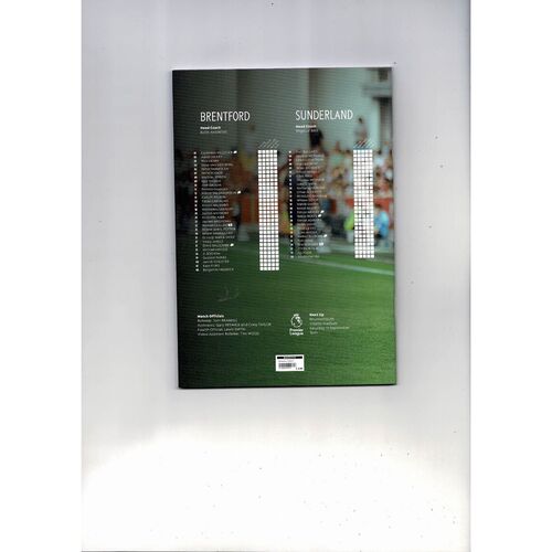 2026/27 Brentford v Sunderland Football Programme