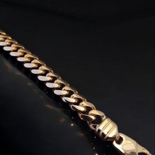 9ct yellow gold domed Cuban curb bracelet