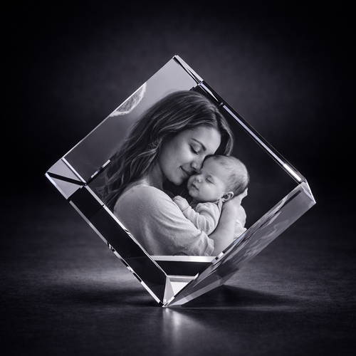 Iona 3D Crystal Cube Photo Gift UK 8×8×8 cm