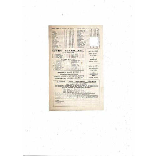 Manchester United v Wolves Central League Football Programme 1966/67