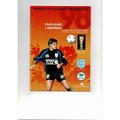 1997 England v Georgia Football Programme