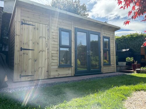 #PVC017 16x8 Pent Summer House Combi