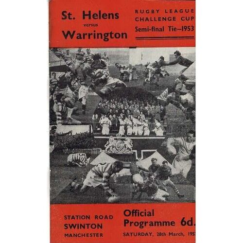 1953 St. Helens v Warrington (28/03/1953) Rugby League Challenge Cup Semi Final Programme