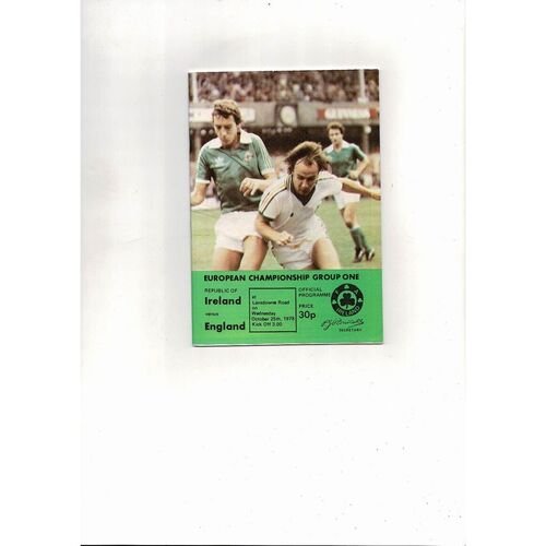 1978 Republic of Ireland v England Football Programme