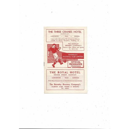 1956/57 Barnsley v Swansea Town Football Programme