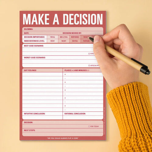 Knock Knock Make A Decision Note Pad