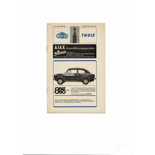 DWS Amsterdam v  Leeds United Fairs Cup Football Programme 1966/67